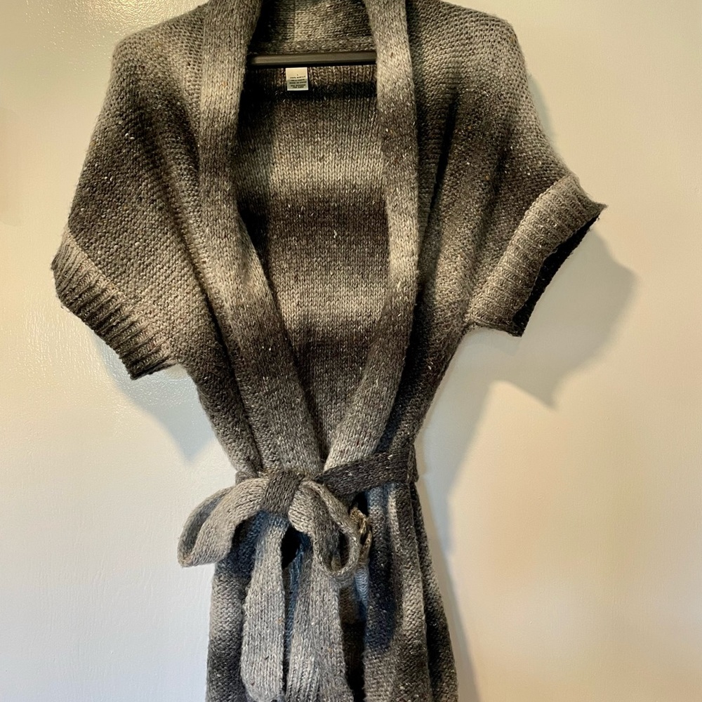 Cache Grey sweater wrap with belt - Picture 2 of 5